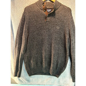 CHAPS Ralph Lauren Men's Grey V-neck pullover sweater 100% Cotton Medium